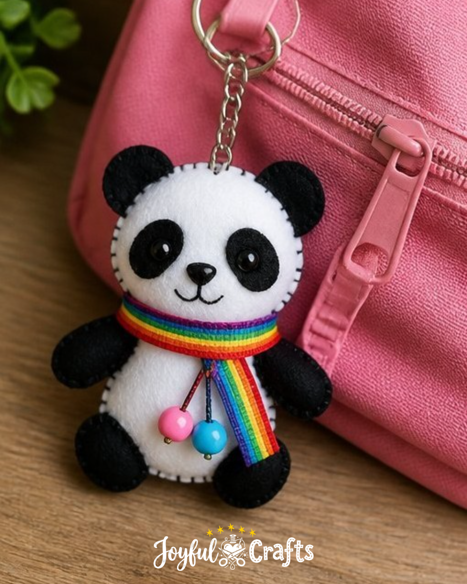 Rainbow Panda Backpack Charm