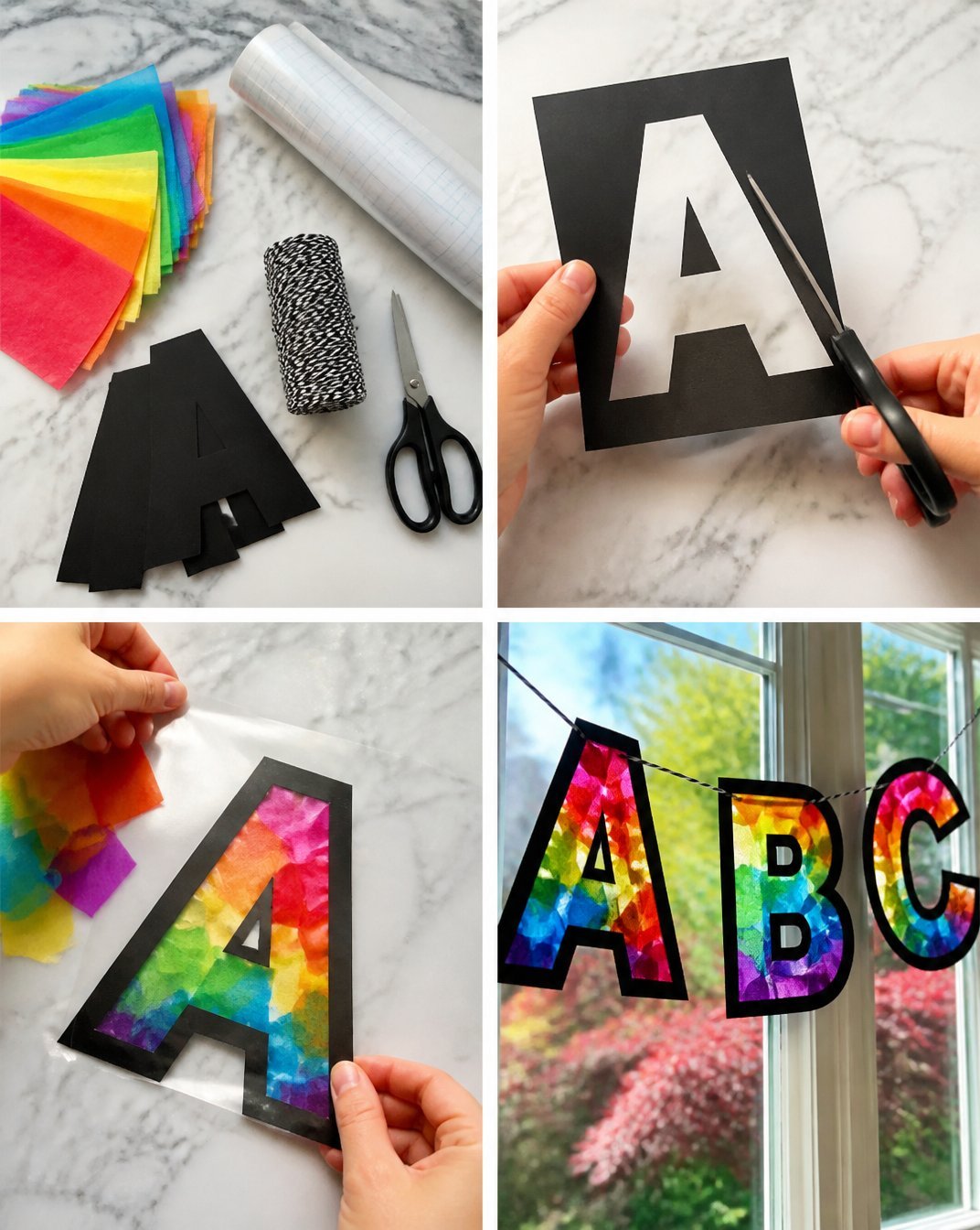 Bright Colorful Alphabet Window Garland - ABC Banner for Kids