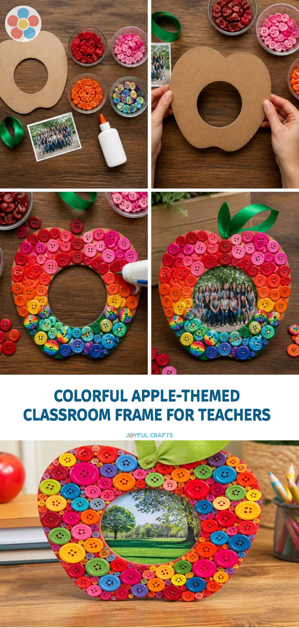 Colorful Apple-Themed Classroom Frame for Teachers
