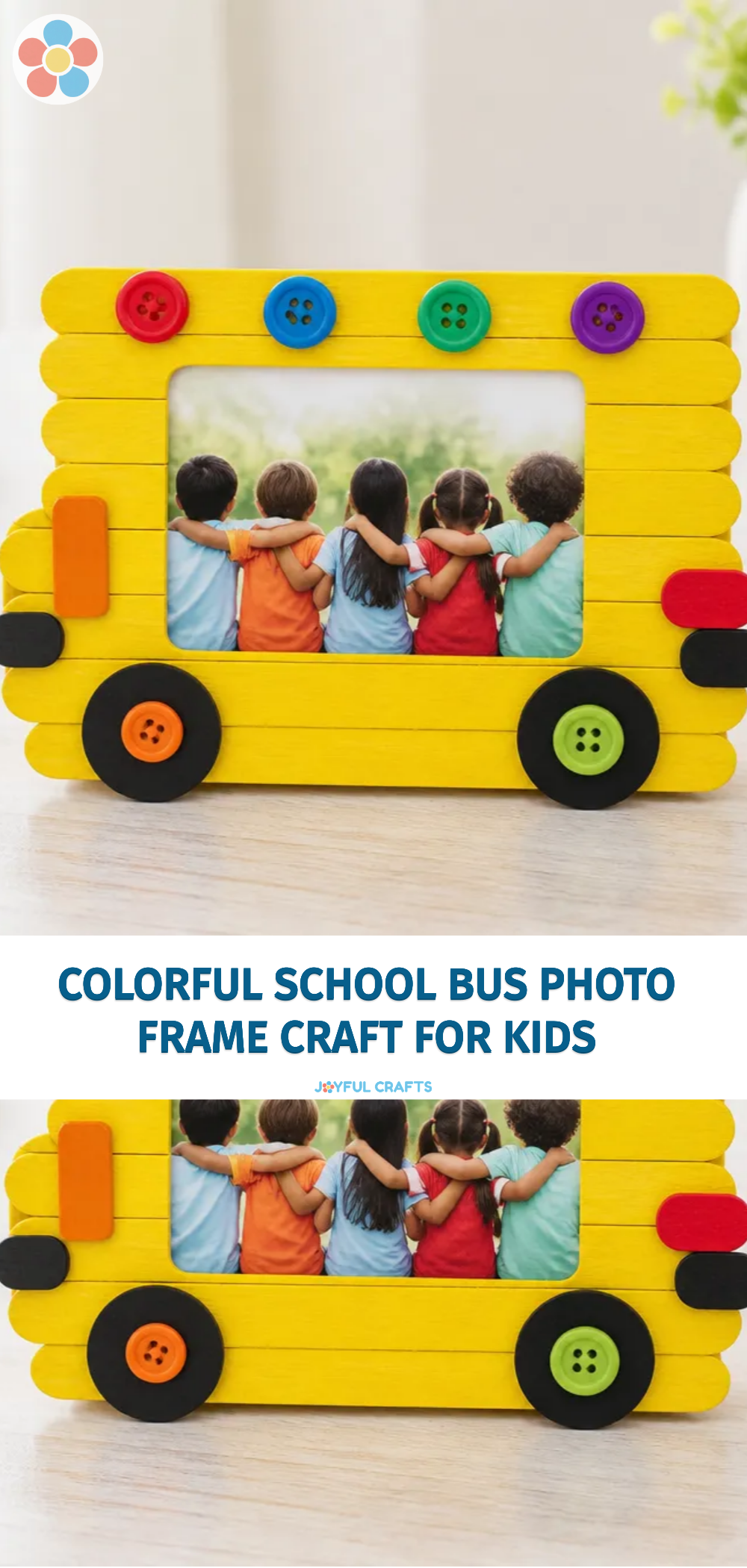 Colorful School Bus Photo Frame Craft for Kids