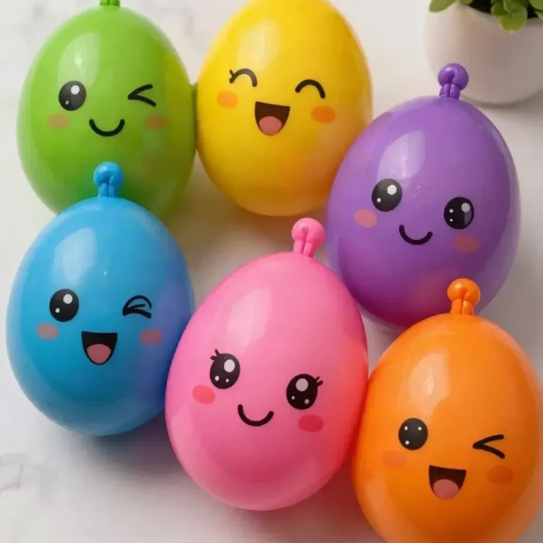 Colorful cotton ball squishies for kids, ideal for sensory activities.