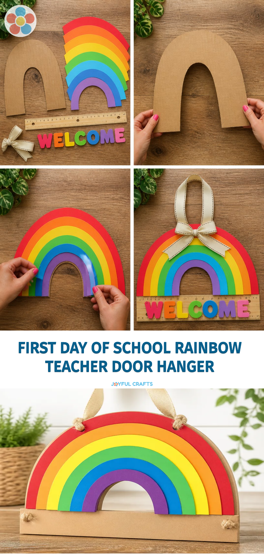 First Day of School Rainbow Teacher Door Hanger