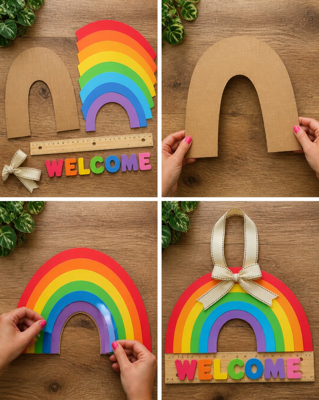 First Day of School Teacher Door Hanger - Rainbow Classroom Decor