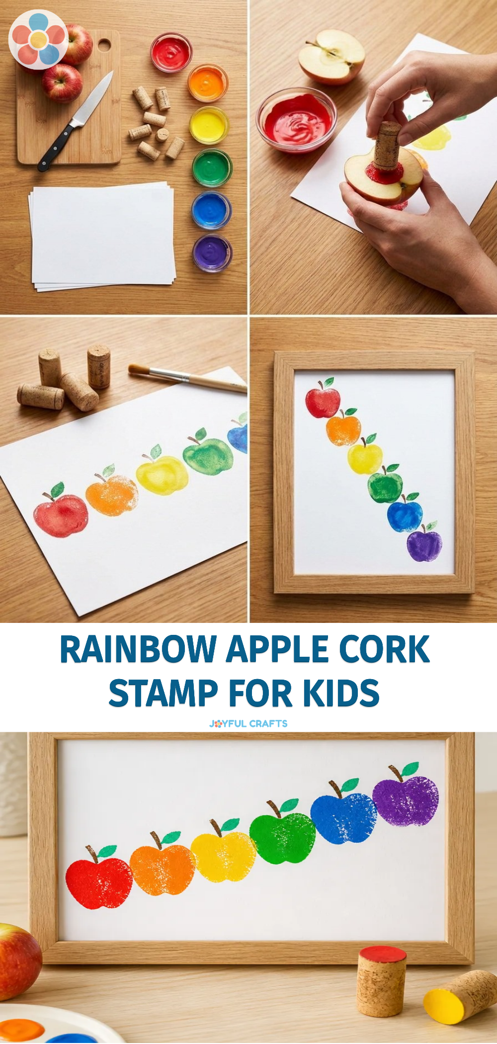 Rainbow Apple Cork Stamp for Kids