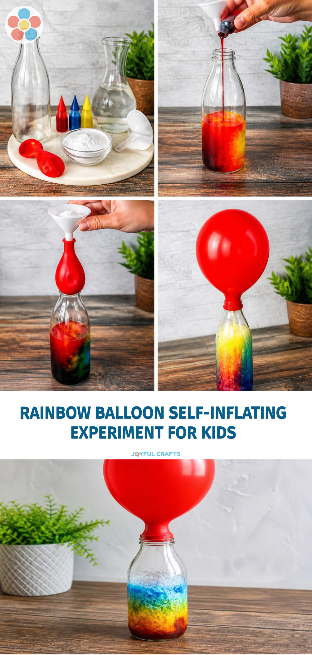 Rainbow Balloon Self-Inflating Experiment for Kids
