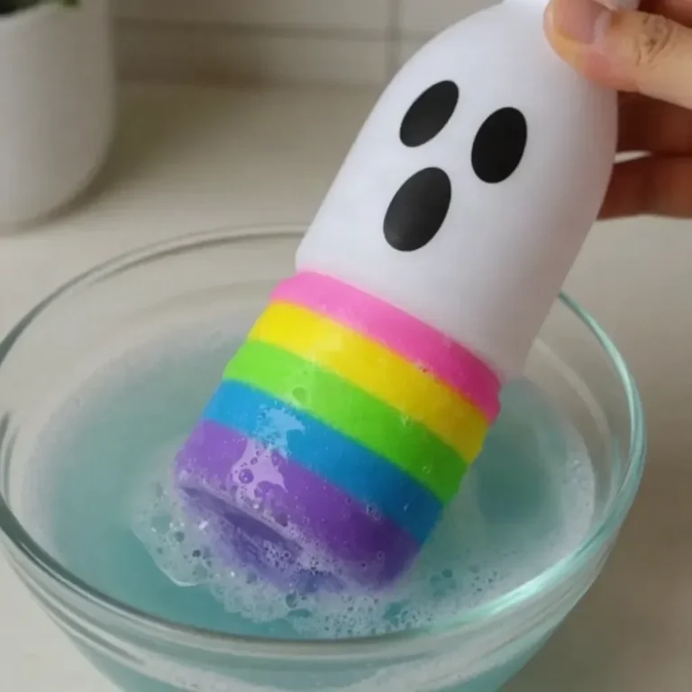 Kids enjoying a rainbow ghost-themed STEM activity for creative learning.