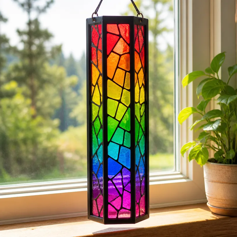 Rainbow Pencil Suncatcher for School Windows – Colorful Classroom Decor