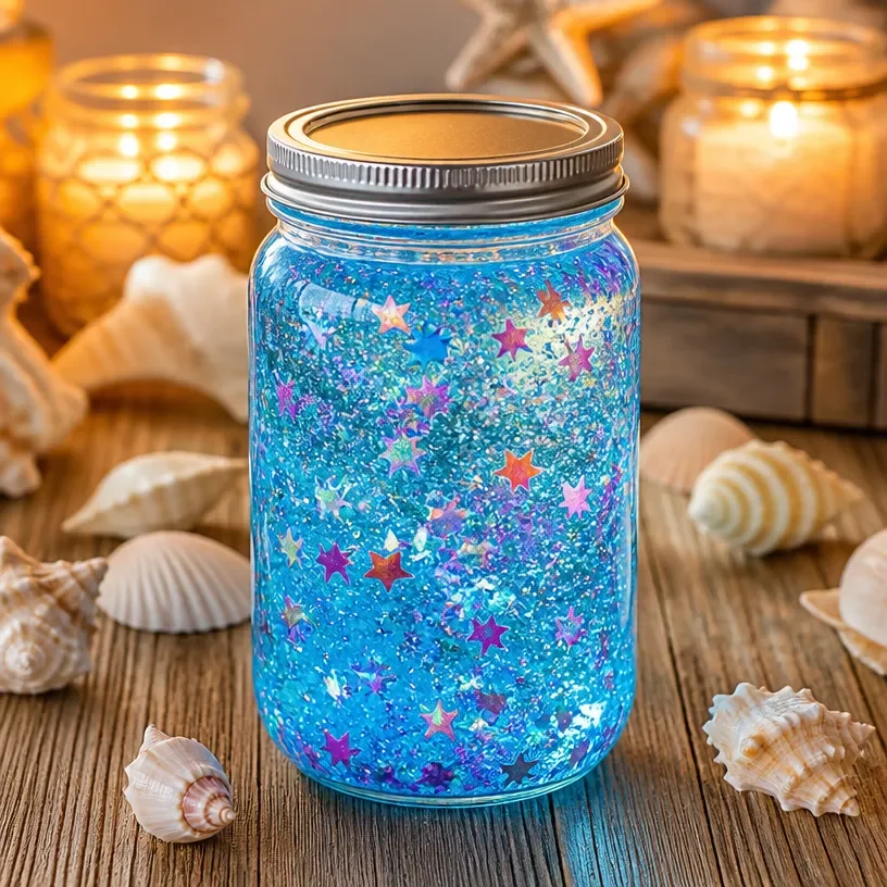 Colorful underwater sensory craft materials for kids' creative activities.